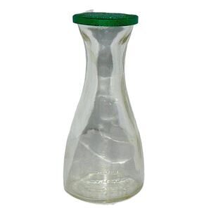 Vtg Good Seasons Salad Dressing Glass Cruet Mixer Green Plastic Lid Oil Vinegar